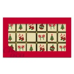 ChocoGiftbox mit 18 Schokoblöckchen 'Weihnachten' + Logo