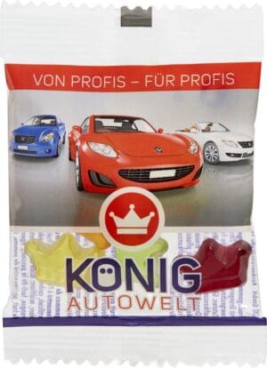 Fruchtgummi INDIVIDUELL 10 g, vegan im kompostierbaren Tütchen