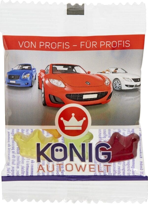 Fruchtgummi INDIVIDUELL 10 g, vegan im kompostierbaren Tütchen