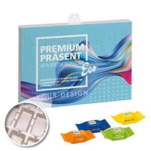 Premium Präsent Adventskalender ECO mit Ritter Sport Schoko Würfeln