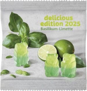 Vegane Basilikum-Limetten Bärchen im konventionellen Tütchen