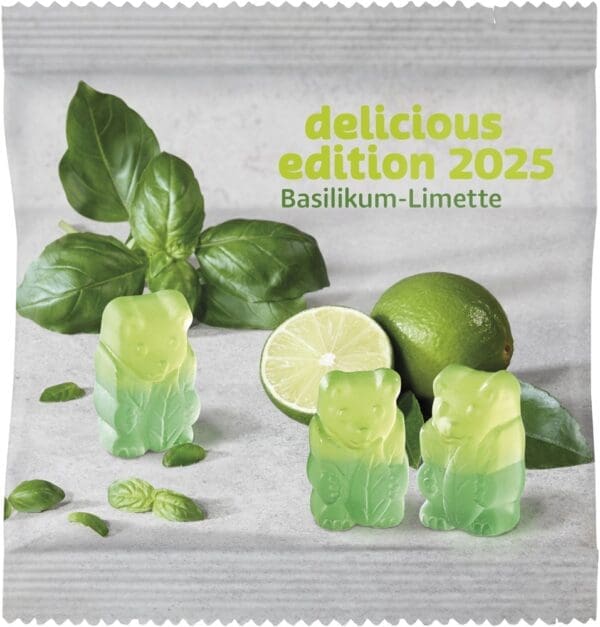 Vegane Basilikum-Limetten Bärchen im konventionellen Tütchen