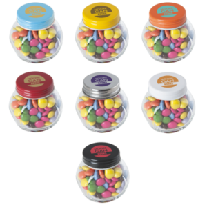 Bonbonglas mini gefüllt Schokocarletties
