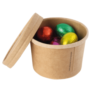 Bonbontopf Kraftkarton mit Deckel 240 ml.
