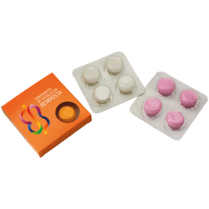 Papierschachtel 4 Mentos in Blisterverpackung