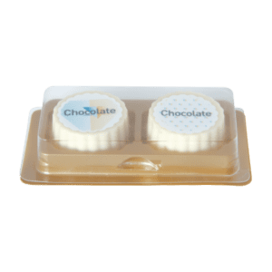 Schokolade Logo-Praline aus weiß