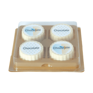 Schokolade Logo-Praline aus weiß