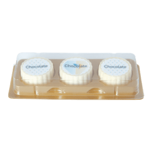 Schokolade Logo-Praline aus weiß