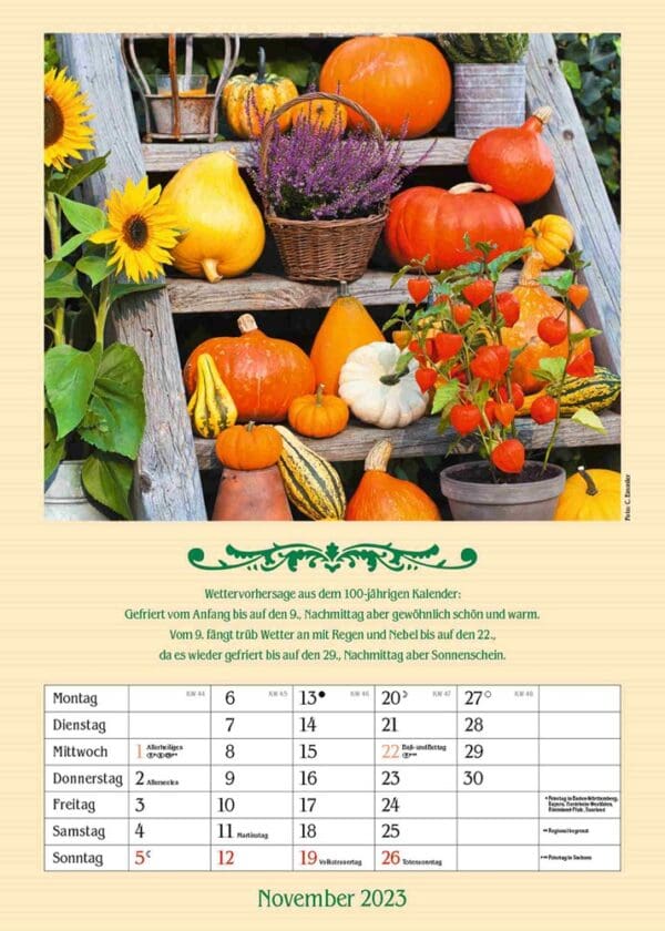 Kalender Landleben mit hundertjährigem