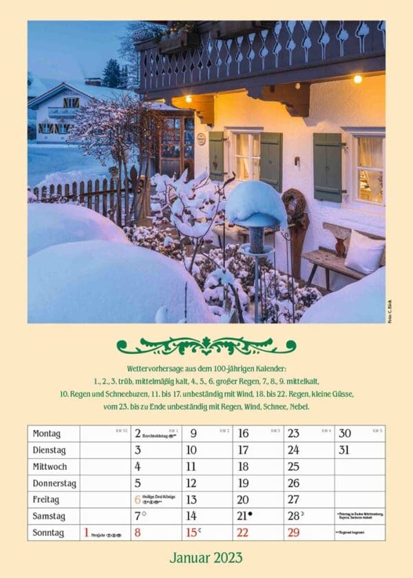 Kalender Landleben mit hundertjährigem