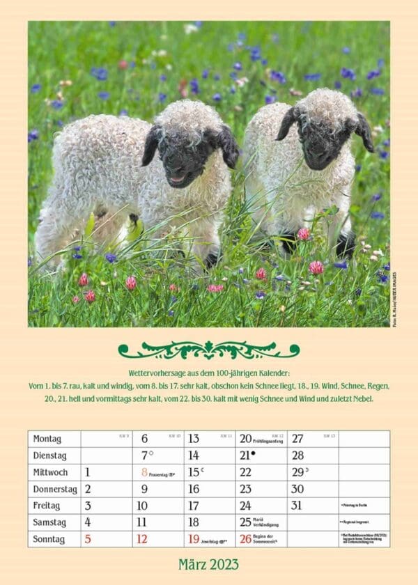 Kalender Landleben mit hundertjährigem