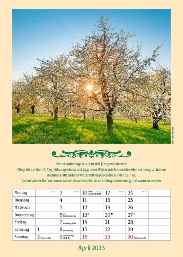 Kalender Landleben mit hundertjährigem