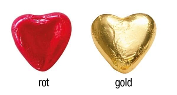 Schokoherz mit Etikett