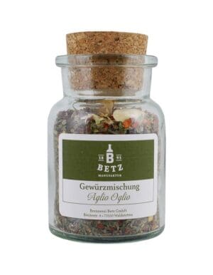 Gewürzglas mit Korken Aglio Olio Gewürz, 40g