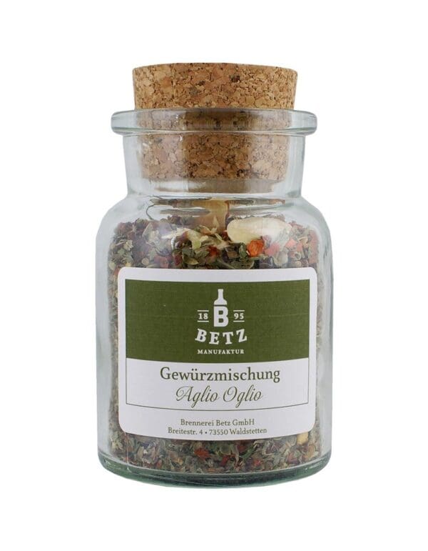 Gewürzglas mit Korken Aglio Olio Gewürz, 40g