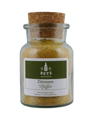 Gewürzglas mit Korken Zitronen Pfeffer, 110g