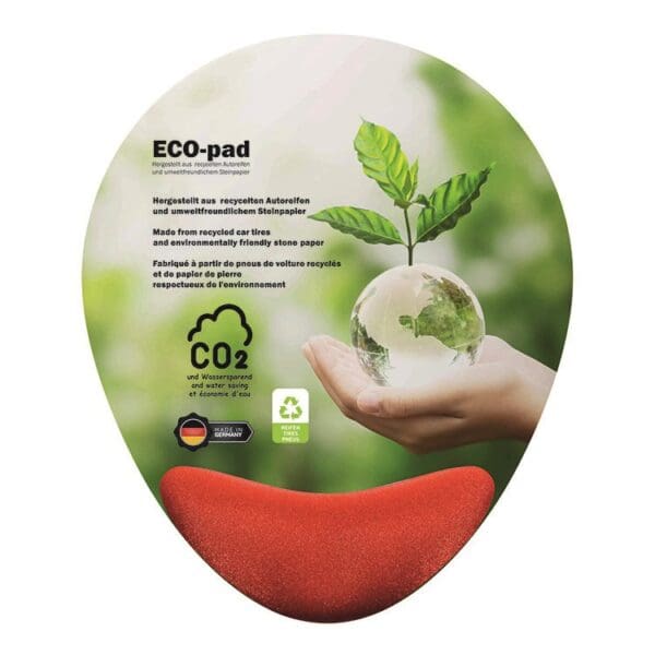 ERGO ECO-pad, Mauspad  200 x 240 mm, ca. 2 mm dick, HB Rot