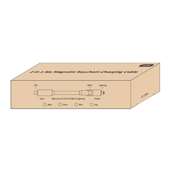 Schlüsselanhänger 2 in 1 Alu Magnetisches Ladekabel