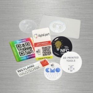 Aufkleber Individuelle NFC für Metalloberflächen, 3D-Visdome®
