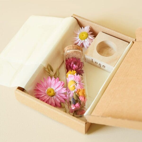 Dried Flowers - Single tube & wood