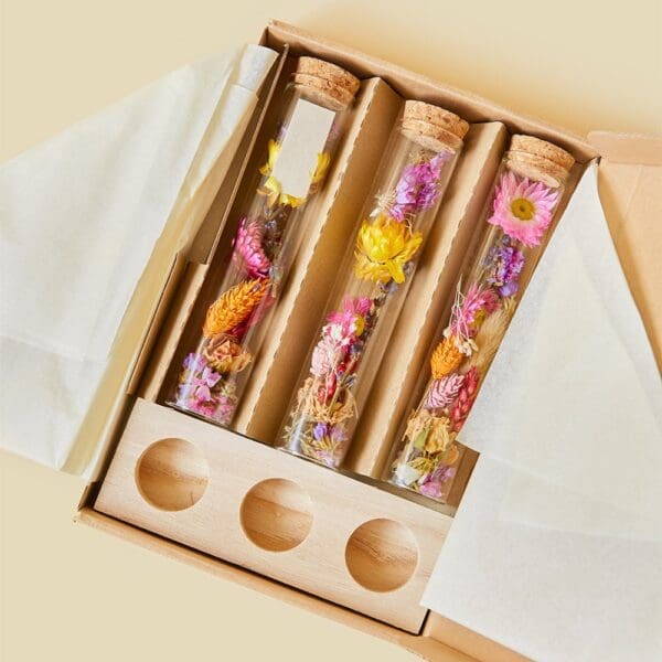 Dried Flowers - Trio tube & wood