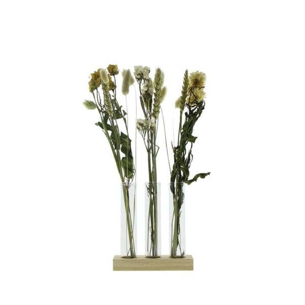 Dried Flowers - Trio tube & wood large