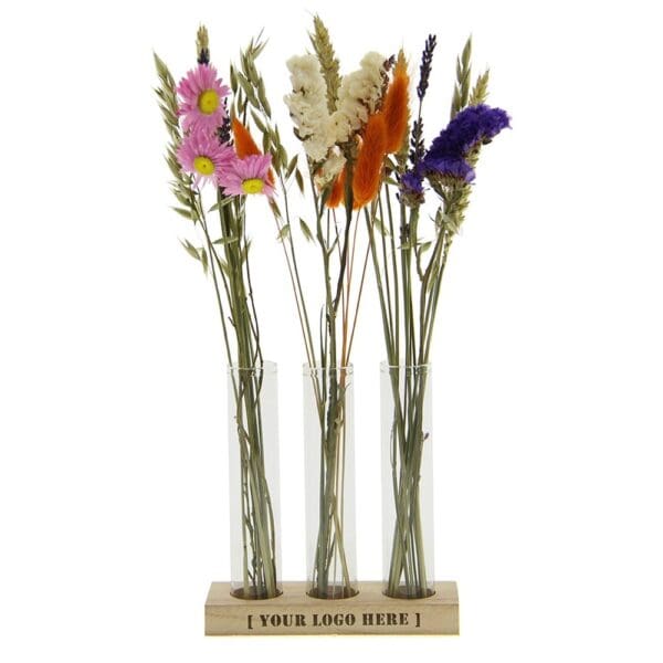 Dried Flowers - Trio tube & wood large