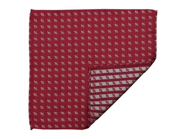 Einstecktuch für Herren aus 100% Seide - Elegantes Tuch für Anzug oder Sakko - Einstecktücher - 25 x 25 cm - bordeaux silber