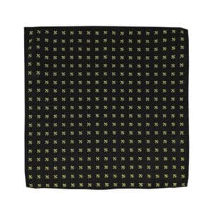 Einstecktuch für Herren aus 100% Seide - Elegantes Tuch für Anzug oder Sakko - Einstecktücher - 25 x 25 cm - schwarz gold