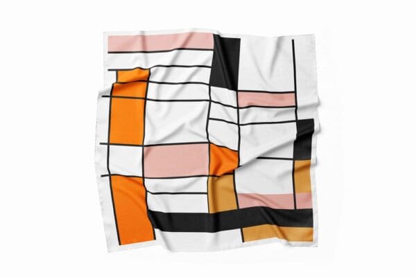 Halstücher aus 100% Mikrofaser Idealgröße 60 x 60 für Corporate Look - Weiß Orange