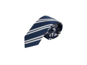 Krawatte gestreift für elegante Herren aus 100% Seide - handgefertigt in Italien - 150 x 7 cm - blau