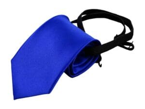 Krawatte mit Gummizug - Sicherheitskrawatte - Bereits gebundene Krawatten im Satin Finish - 51 x 7 cm - Blau