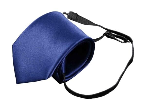 Krawatte mit Gummizug - Sicherheitskrawatte - Bereits gebundene Krawatten im Satin Finish - 51 x 7 cm - blau