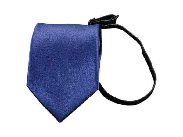 Krawatte mit Gummizug - Sicherheitskrawatte - Bereits gebundene Krawatten im Satin Finish - 51 x 7 cm - blau