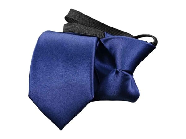 Krawatte mit Gummizug - Sicherheitskrawatte - Bereits gebundene Krawatten im Satin Finish - 51 x 7 cm - blau