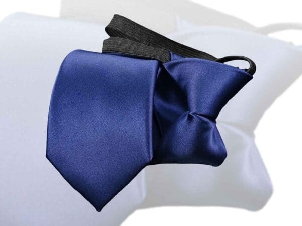 Krawatte mit Gummizug - Sicherheitskrawatte - Bereits gebundene Krawatten im Satin Finish - 51 x 7 cm - blau