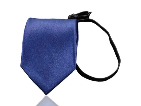 Krawatte mit Gummizug - Sicherheitskrawatte - Bereits gebundene Krawatten im Satin Finish - 51 x 7 cm - blau