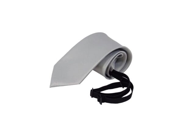 Krawatte mit Gummizug - Sicherheitskrawatte - Bereits gebundene Krawatten im Satin Finish - 51 x 7 cm - grau