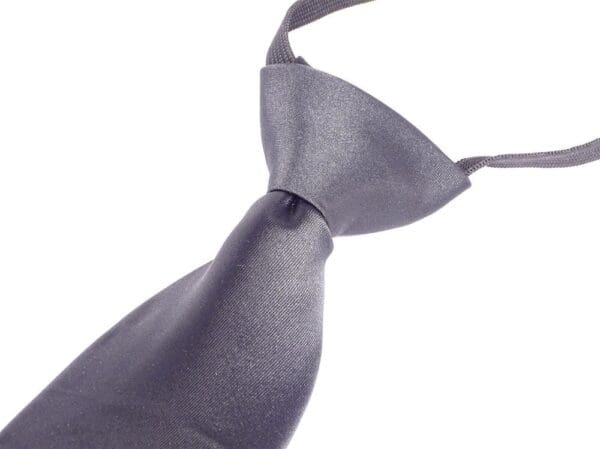 Krawatte mit Gummizug - Sicherheitskrawatte - Bereits gebundene Krawatten im Satin Finish - 51 x 7 cm - grau