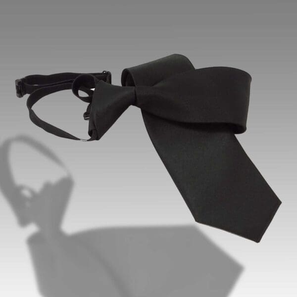 Krawatte mit Gummizug - Sicherheitskrawatte - Bereits gebundene Krawatten im Satin Finish - 51 x 7 cm - schwarz