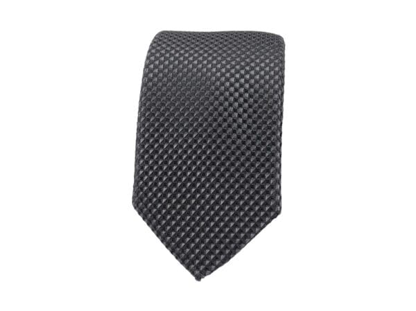 Krawatte schmal mit Diamanten Struktur - Elegante handgefertigte Krawatte für Herren aus Mikrofaser - 150 x 7 cm -Anthrazit