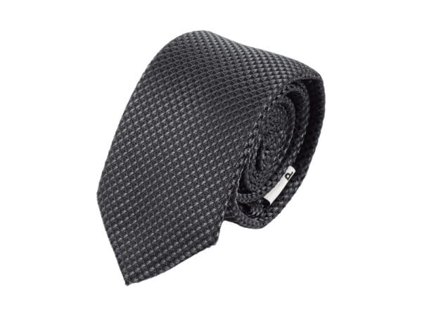 Krawatte schmal mit Diamanten Struktur - Elegante handgefertigte Krawatte für Herren aus Mikrofaser - 150 x 7 cm -Anthrazit