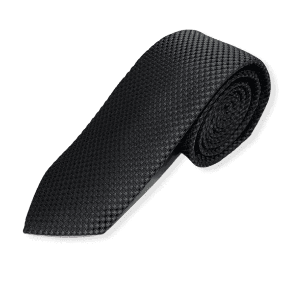 Krawatte schmal mit Diamanten Struktur - Elegante handgefertigte Krawatte für Herren aus Mikrofaser - 150 x 7 cm -Anthrazit