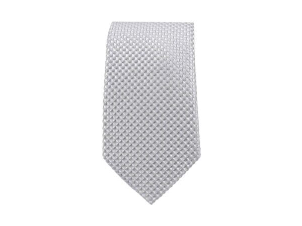 Krawatte schmal mit Diamanten Struktur - Elegante handgefertigte Krawatte für Herren aus Mikrofaser - 150 x 7 cm -Grau