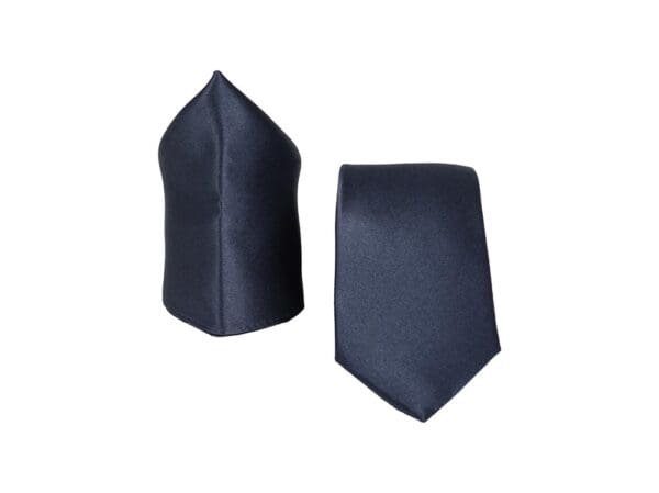 Krawattenset für Herren - Krawatte und Einstecktuch aus Satin Mikrofaser - Hangefertigt in Italien - 150 x 7 cm - anthrazit