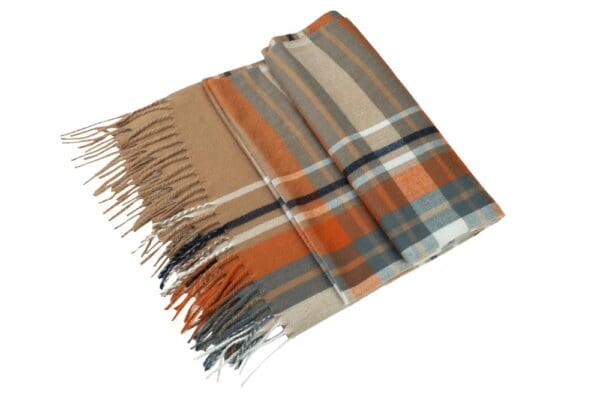 Pashmina Schal Damen, Kaschmir Feeling - Stolen Schultertuch für Frauen, Größe: ca 180 x 70 cm - Beige Braun Orange