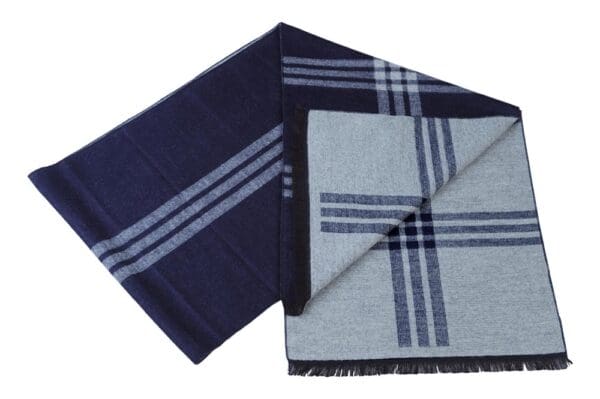 Winterschal für Damen und Herren - Flauschiger Winterschal für Herbst und Winter - Kaschmir feeling - 30 x 180 cm - Blau Grau
