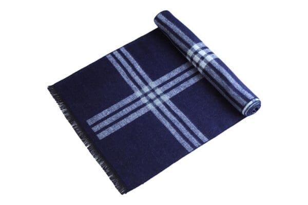 Winterschal für Damen und Herren - Flauschiger Winterschal für Herbst und Winter - Kaschmir feeling - 30 x 180 cm - Blau Grau