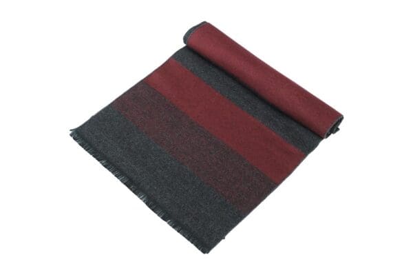 Winterschal für Damen und Herren - Flauschiger Winterschal für Herbst und Winter - Kaschmir feeling - 30 x 180 cm - Grau Rot