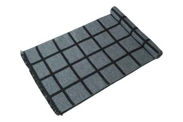 Winterschal unisex aus 100% gebrushter Seide, Seidenschal für Damen und Herren - Schal für Herbst und Winter - Größe 30 x 180 cm - Schwarz Grau Karo